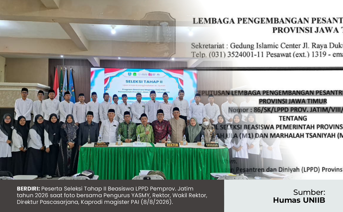 KABAR APIK, 15 CAMABA UNIIB LOLOS BEASISWA LPPD PEMPROV JATIM 2026